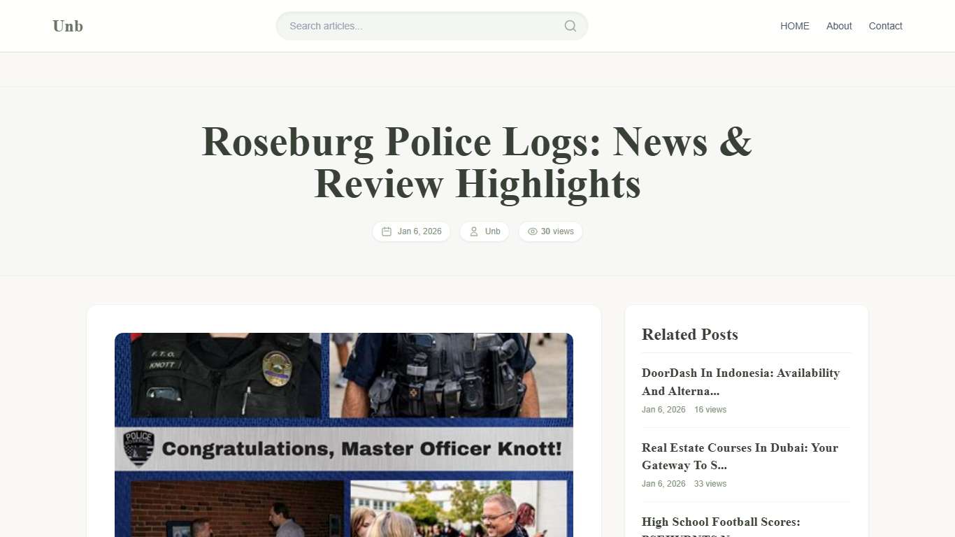 Roseburg Police Logs: News & Review Highlights